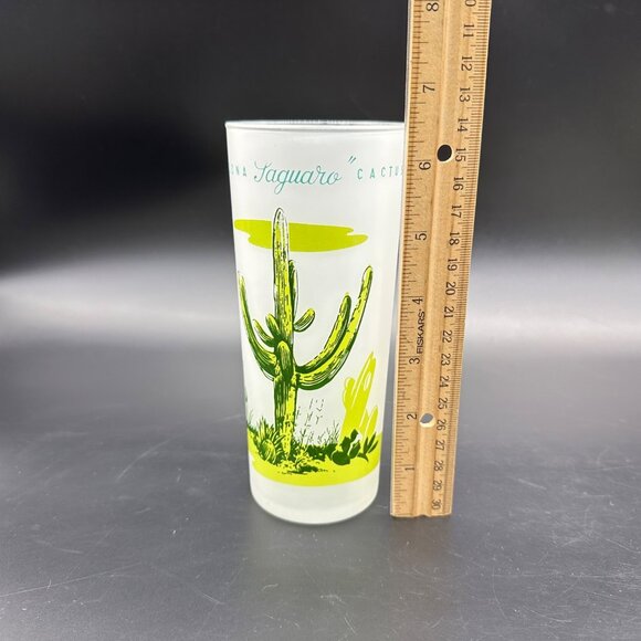 Vintage Blakely Oil Gas Arizona Cactus Frosted Highball Glasses Advertising - Picture 11 of 11
